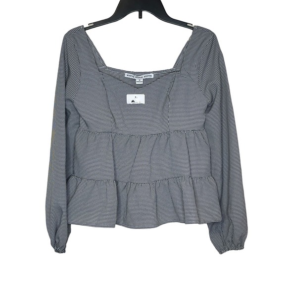 Hyfve Women's Top Square Neck Puff Sleeves Long Sleeve Elastic Wrists Small NWOT - Picture 1 of 10